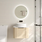 Elva 600mm Wall-Hung Cabinet - Natural Oak