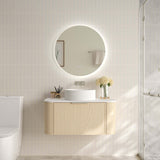 Elva 900mm Wall-Hung Cabinet - Natural Oak