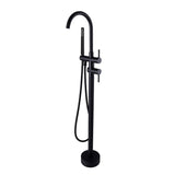 Coral Free Standing Floor Mixer Bath Spout & Hand Held Shower Combo - Matt Black