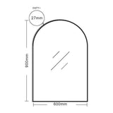 Aluminum Framed 600mm Arch Mirror – Matt Black