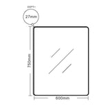 Aluminum Framed 600mm  Rectangular Mirror- Brushed Gold