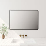 Aluminum Framed 900mm Rectangular Mirror - Matt Black