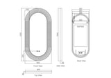 Freya 600×1200mm LED Textured Oval Mirror