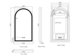 Freya 500/600×900mm LED Arch Mirror