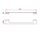 FLAT Series Single Towel Bar 24″ – Forest Grey