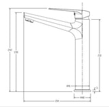 Solange Basin Mixer Tall - Gunmetal