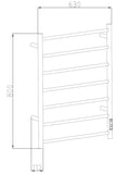 Heated Towel Rail - 7 Round Brushed Gold Bars