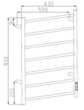 Heated Towel Rail - 7 Round Gunmetal Bars