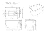 Harvard Rectangular Corner Bathtub - Gloss White