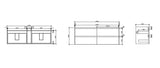 HERA 1500mm Wall-Hung Vanity - Elegant  Oak