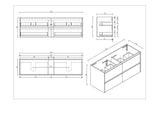 HERA 1800mm Wall-Hung Vanity - Black Oak