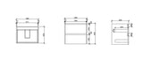 HERA 600mm Wall-Hung Vanity - Black Oak