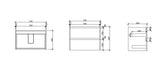 HERA 750mm Wall-Hung Vanity - Black Oak