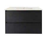 HERA 900mm Wall-Hung Vanity - Black Oak