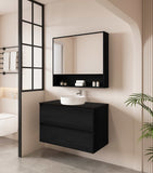 HERA 900mm Wall-Hung Vanity - Black Oak
