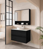 HERA 900mm Wall-Hung Vanity - Black Oak
