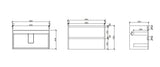HERA 900mm Wall-Hung Vanity - Elegant  Oak