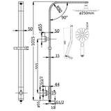 Kara Combo Shower Set - Chrome