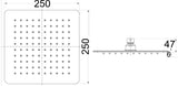 Seto 304 Stainless Steel Square Shower Head 250mm - Chrome