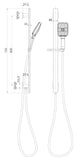 Seto Rail Shower with integrated water inlet - Matt Black