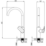 Ikon Kiama Gooseneck Sink Mixer - Chrome