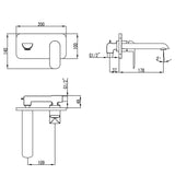 Ikon Kiama Wall Mixer & Spout Combination - Matt Black