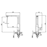 Ikon Seto Kitchen Sink Mixer - Matt Black & Rose Gold