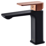 Ikon Seto basin Mixer - Matt Black & Rose Gold