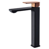 Ikon Seto basin Mixer Tall - Matt Black & Rose Gold