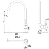 Ikon Hali Gooseneck Kitchen Sink Mixer - Brushed Nickel