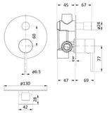Coral II Wall Mixer Diverter - Brushed Nickel