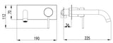 Coral II Wall Spout & Mixer Combination - Gunmetal