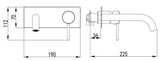Ikon Hali II Wall Spout & Mixer Combination - Matt Black