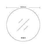 Luna LED Round Mirror 900mm - with Adjustable LED Lighting