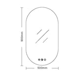 Luna LED Oval Mirror 500 x 900mm - with Adjustable LED Lighting