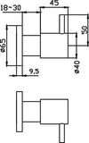 Bella 1/4 Turn Wall Tops - Matt Black