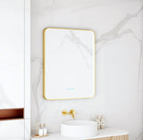 Maia 600×750 / 750×900 / 1200×750mm LED Rectangular Mirror – Brushed Gold Frame