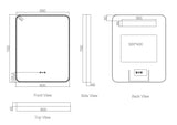 Maia 600×750 / 750×900 / 1200×750mm LED Rectangular Mirror – Brushed Nickel Frame