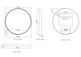 Maia 600/750/900mm LED Round Mirror – Gun Metal Frame