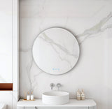 Maia 600/750/900mm LED Round Mirror – Brushed Nickel Frame