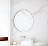 Maia 600/750/900mm LED Round Mirror – Brushed Nickel Frame
