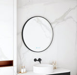 Maia 600/750/900mm LED Round Mirror – Matt Black Frame