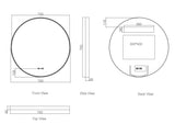 Maia 600/750/900mm LED Round Mirror – Brushed Gold Frame