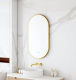 Maia 500×900mm LED Oval Mirror – Brushed Gold Frame
