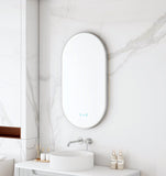 Maia 500×900mm LED Oval Mirror – Brushed Nickel Frame