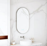 Maia 500×900mm LED Oval Mirror – Gun Metal Frame