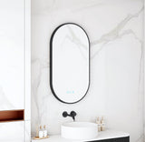 Maia 500×900mm LED Oval Mirror – Matt Black Frame
