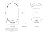 Maia 500×900mm LED Oval Mirror – Matt Black Frame