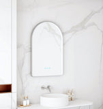 Maia 600×900mm LED Arch Mirror– Brushed Nickel Frame