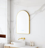 Maia 600×900mm LED Arch Mirror– Brushed Nickel Frame